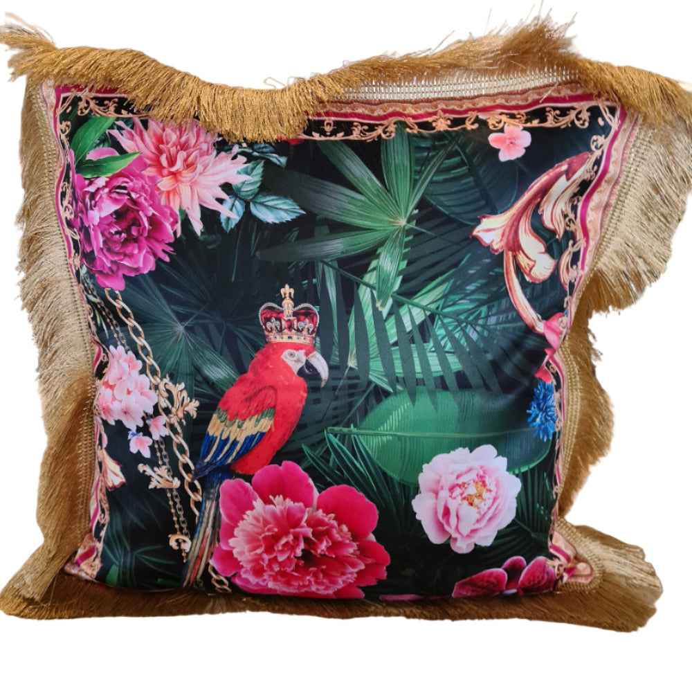 Silky Cushion Cover Parrot
