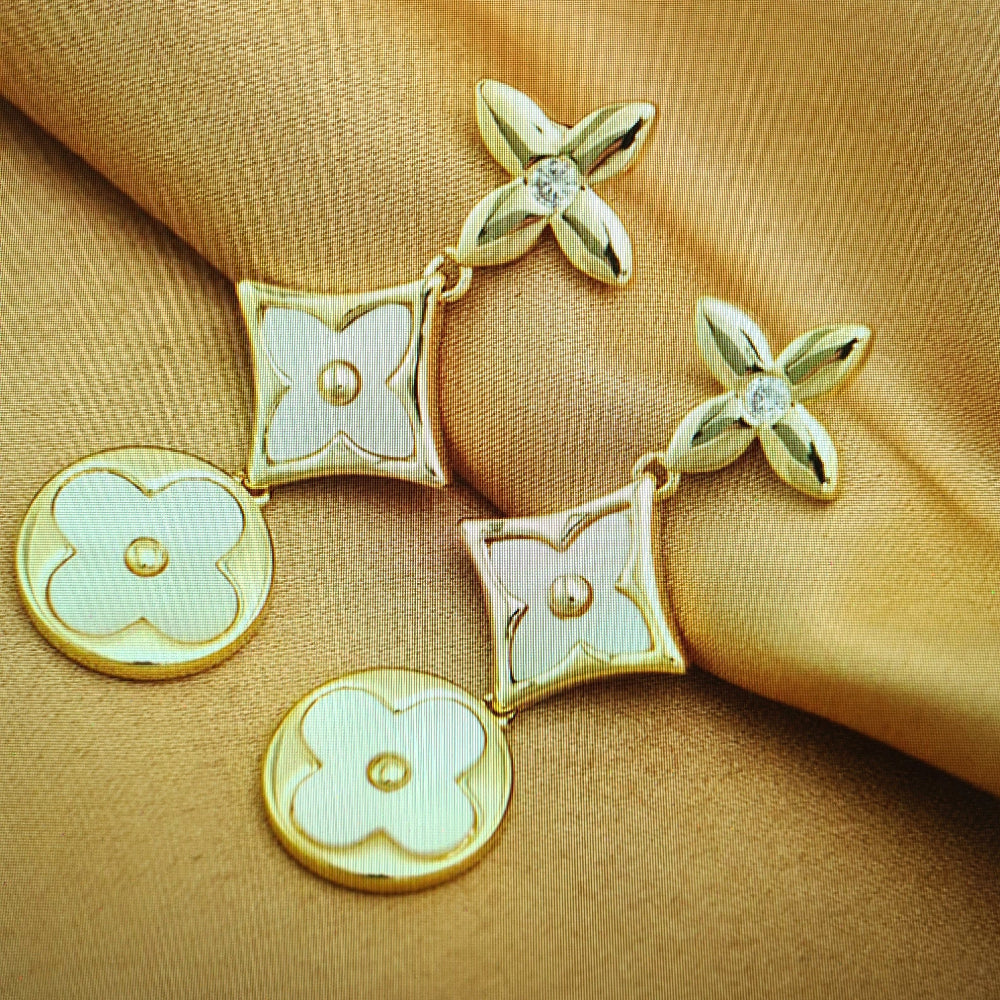 LV 24K Earrings at Kaftans that Bling