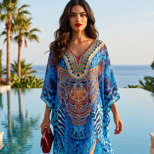 Long Silk Embellished Box Kaftan Extinct