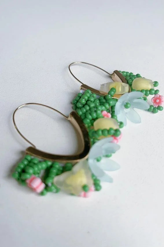 Beaded Floral Fun Earrings