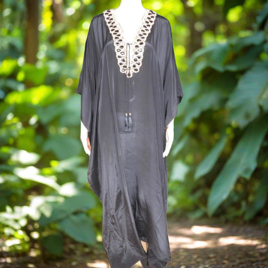 Glitz Long Embellished Kaftan dress (black) by Kaftans that Bling 
