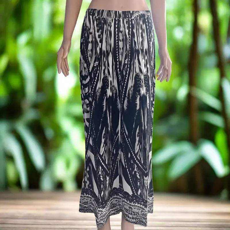 saffron black palazzo pants with wide leg silhouette and intricate beadwork on ankles