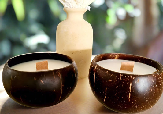 Reclaimed Coconut Shell Deluxe Soy Candle 400mls by Kaftans that Bling - Kaftans that Bling