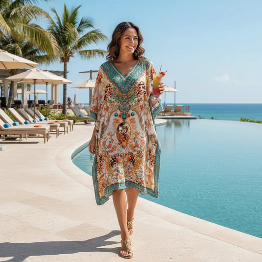 Short Embellished Kaftan Bardini