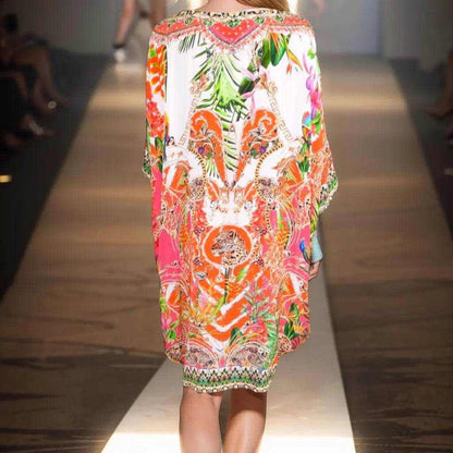 Tropical Silk Kaftan Top