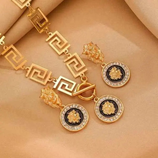 4 Piece Chunky Lion Head Jewelry Set