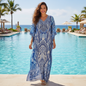 Long Embellished Silk Kaftan - Eden