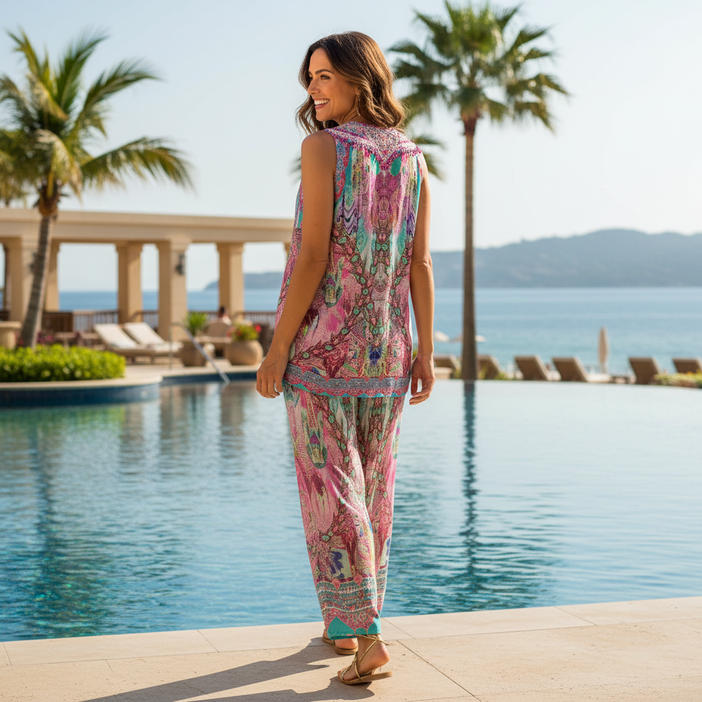 Silk Embellished Palazzo Pants - Zahara