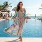 Long Embellished Silk Kaftan - Marrakesh