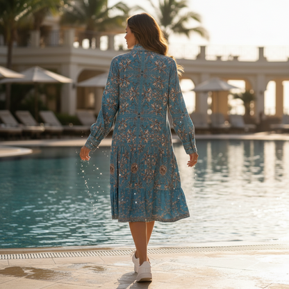 collar embellished frill dress Lioness