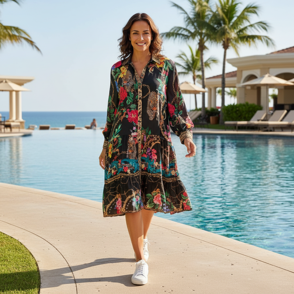 Collar embellished frill dress black by Kaftans that Bling 