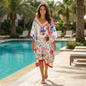 Short Silk Embellished Kaftan Bluebird by KTB