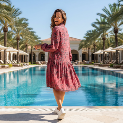 collar embellished frill dress Lioness pink