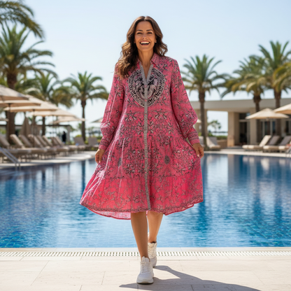 collar embellished frill dress Lioness pink