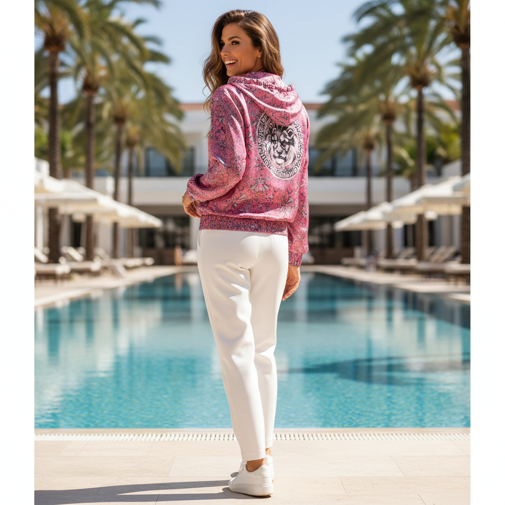 Embellished Bomber Jacket Baroque Lion by KTB