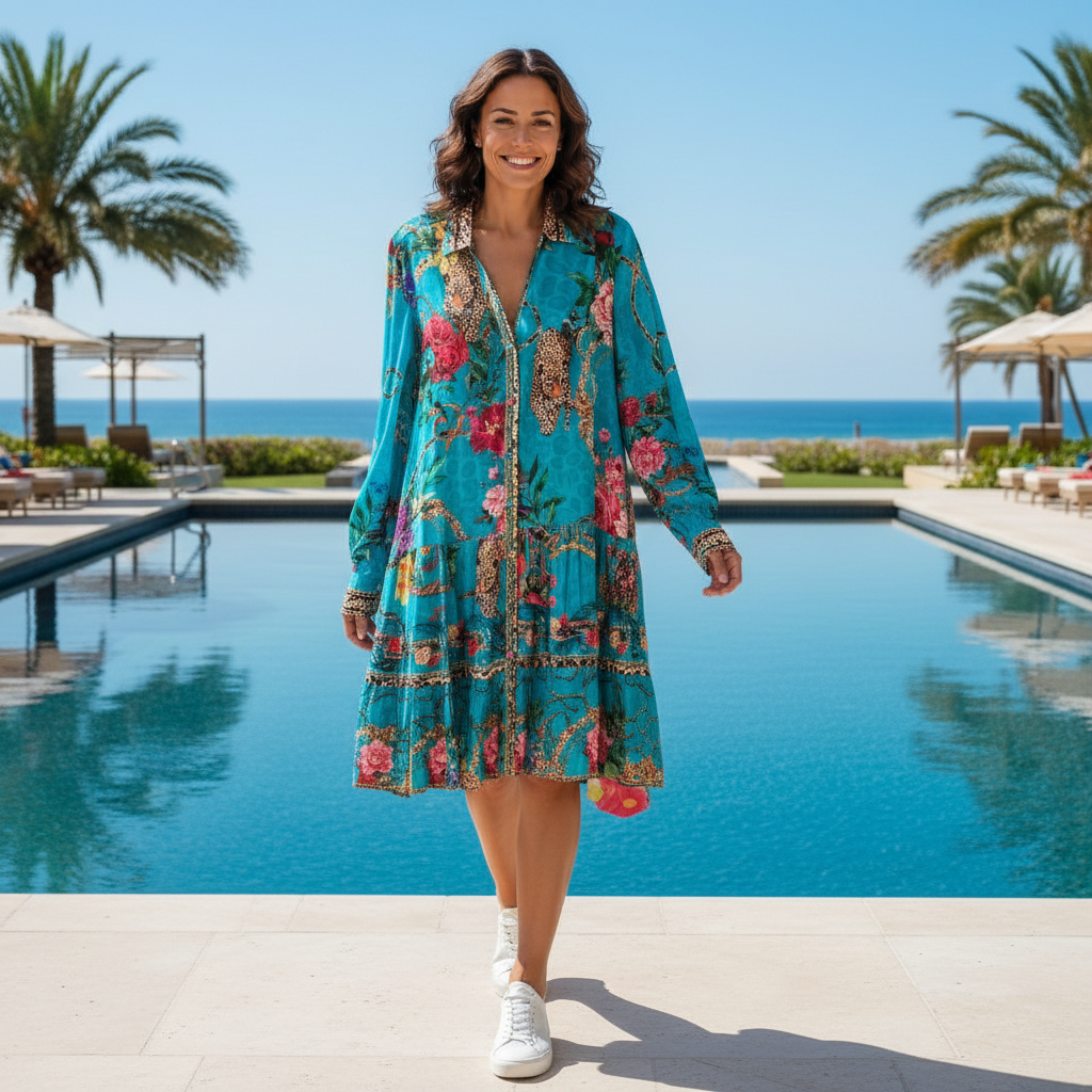 Collar embellished frill dress by KTB