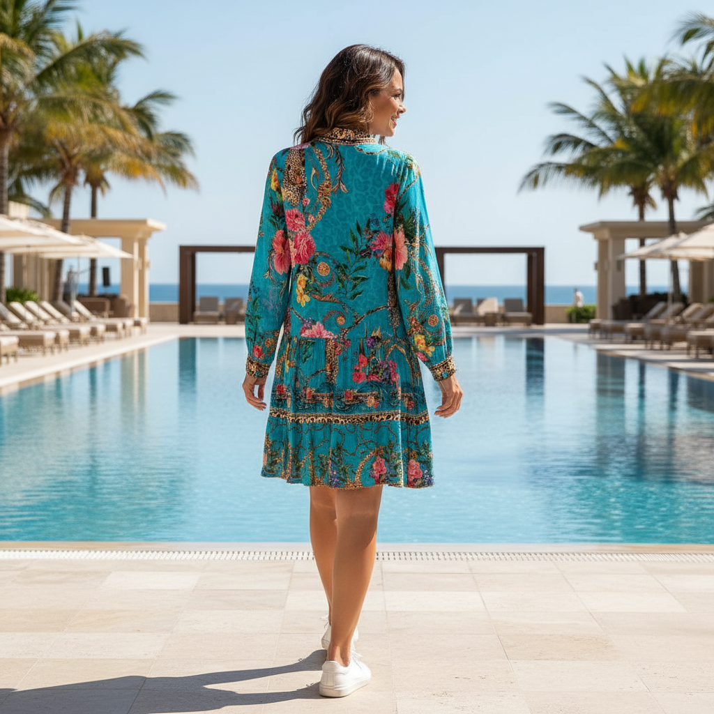 Collar embellished frill dress by KTB