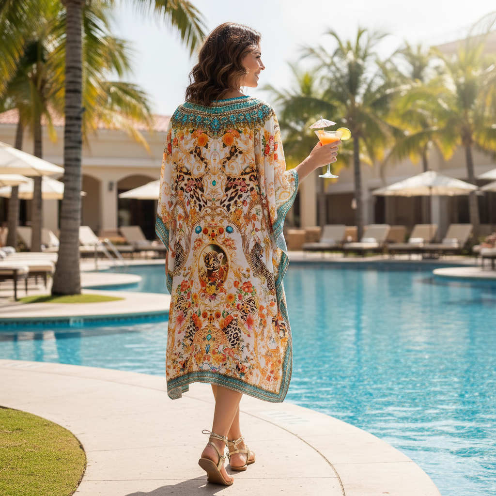 Short Embellished Kaftan Bardini