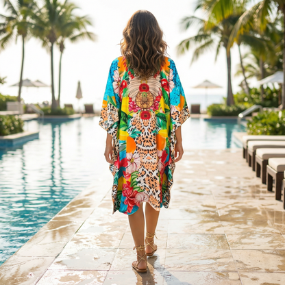 Short Embellished Kaftan Tropics by KTB
