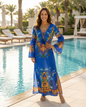 Maxi dress with flared sleeve Fantasy Sapphire by KTB