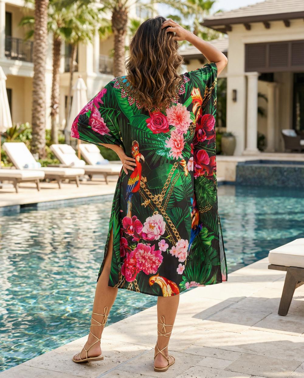 Short Embellished Kaftan King Parrot