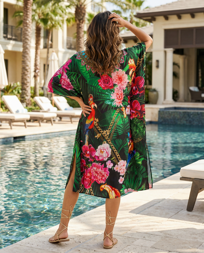 Short Embellished Kaftan King Parrot