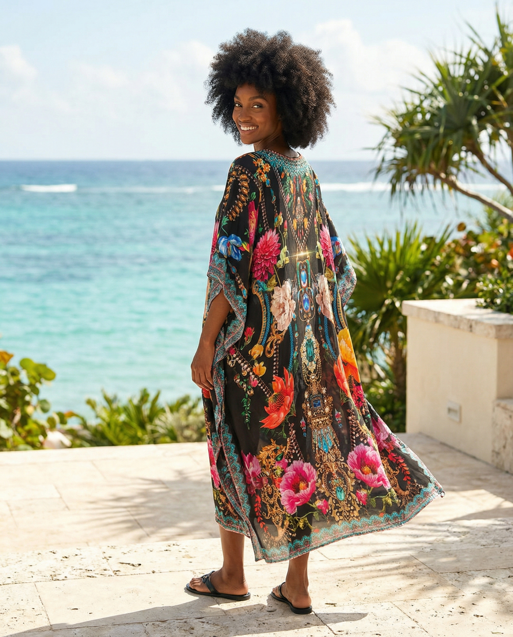 Long Silk Embellished Kaftan Sienna at Kaftans that Bling 