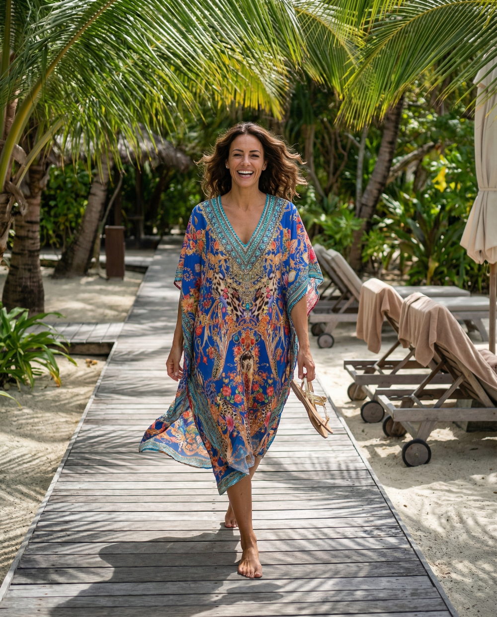 High-low Long Box Kaftan - Bardini (blue)