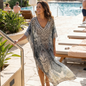 long Silk Embellished Kaftan Tahitian
