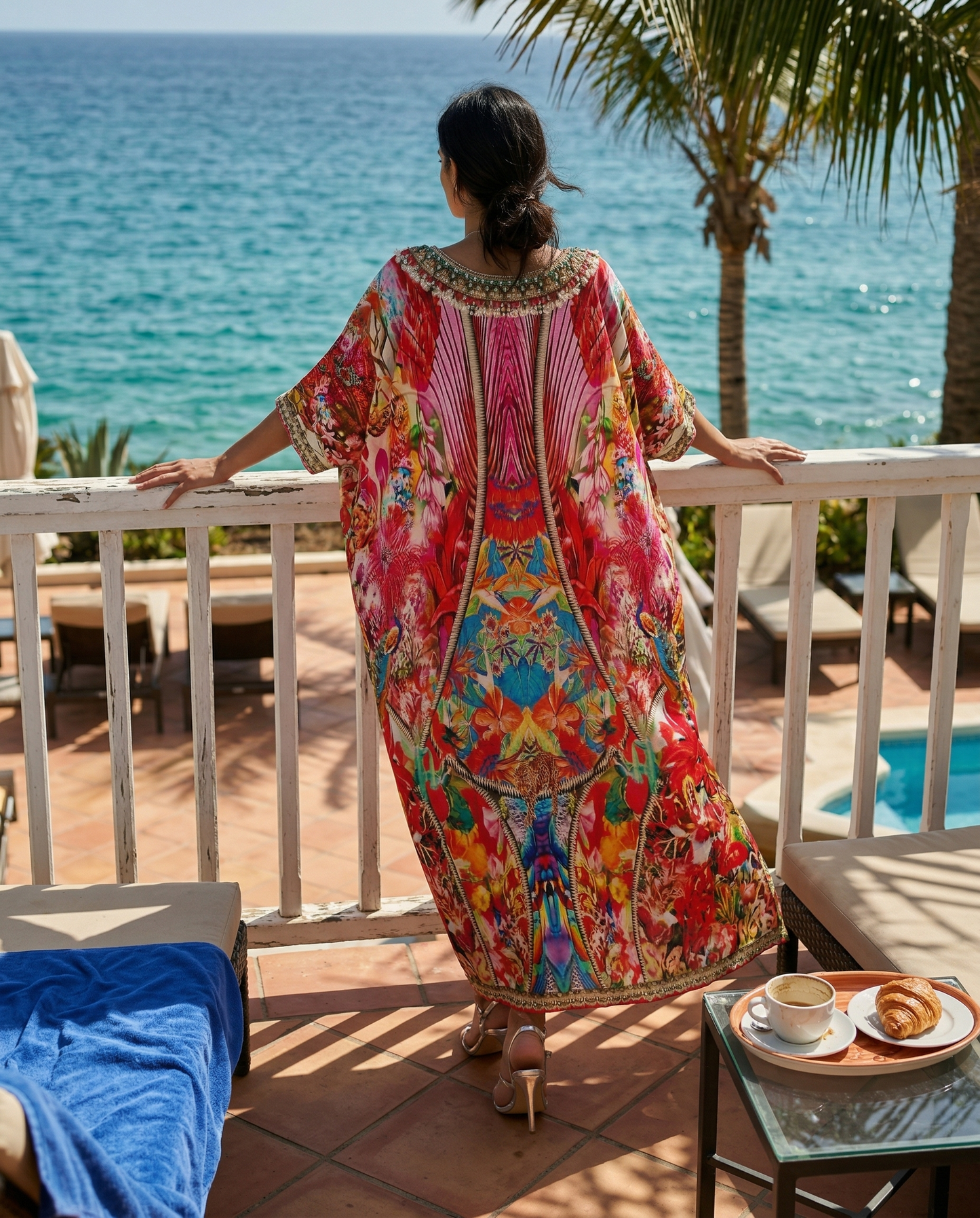 Long Embellished Box Kaftan - Naples at Kaftans that Bling