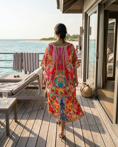 Long Embellished Box Kaftan - Naples at Kaftans that Bling