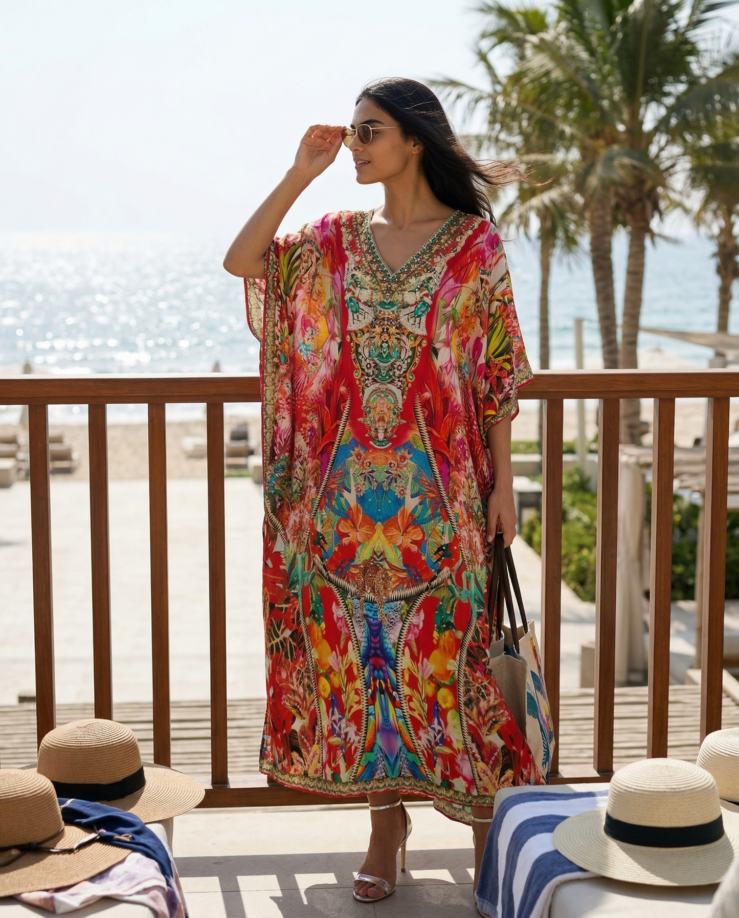 Long Embellished Box Kaftan - Naples at Kaftans that Bling