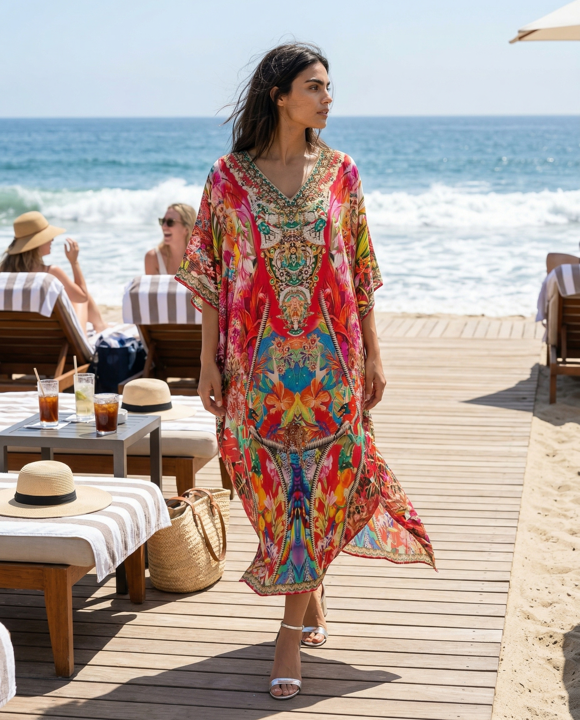 Long Embellished Box Kaftan - Naples at Kaftans that Bling