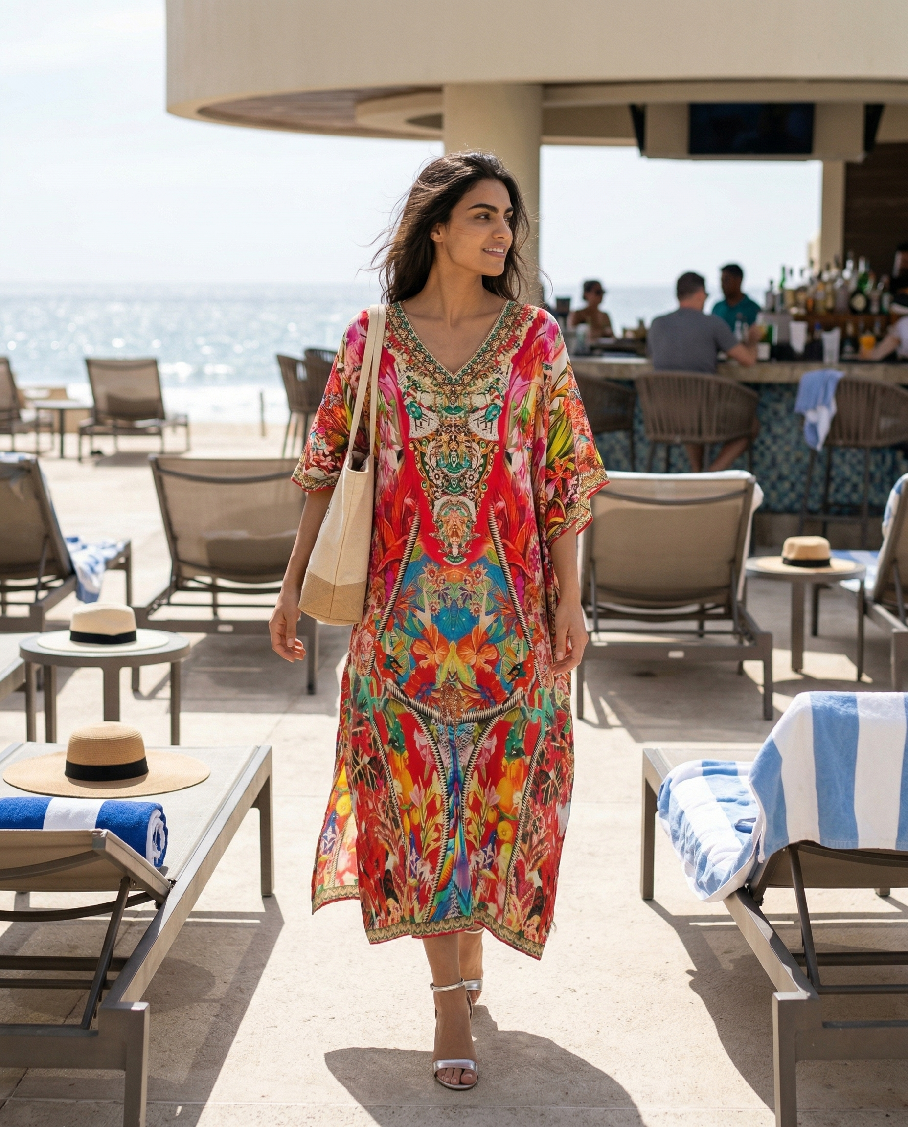 Long Embellished Box Kaftan - Naples at Kaftans that Bling