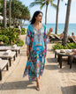 Long Silk Embellished Kaftan Birds of Paradise at Kaftans that Bling 