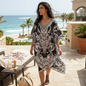 Short Silk Embellished Kaftan Cheetah at Kaftans that Bling 