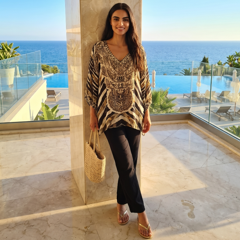 Silk Embellished Gypsy Top Zambia