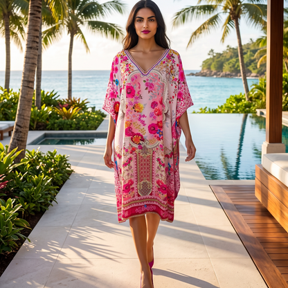 Short Silk Embellished Kaftan Secret Garden by Kaftans that Bling 