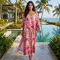 Long Silk Embellished Box Kaftan Secret Garden