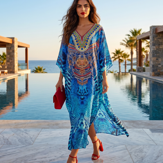 Long Silk Embellished Box Kaftan Extinct