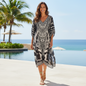 Zulu sleeve Silk Embellished Dress at kaftans that bling