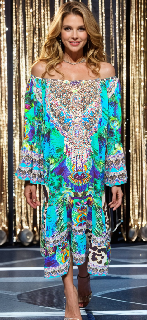 Silk Embellished Gypsy Dress Peacock