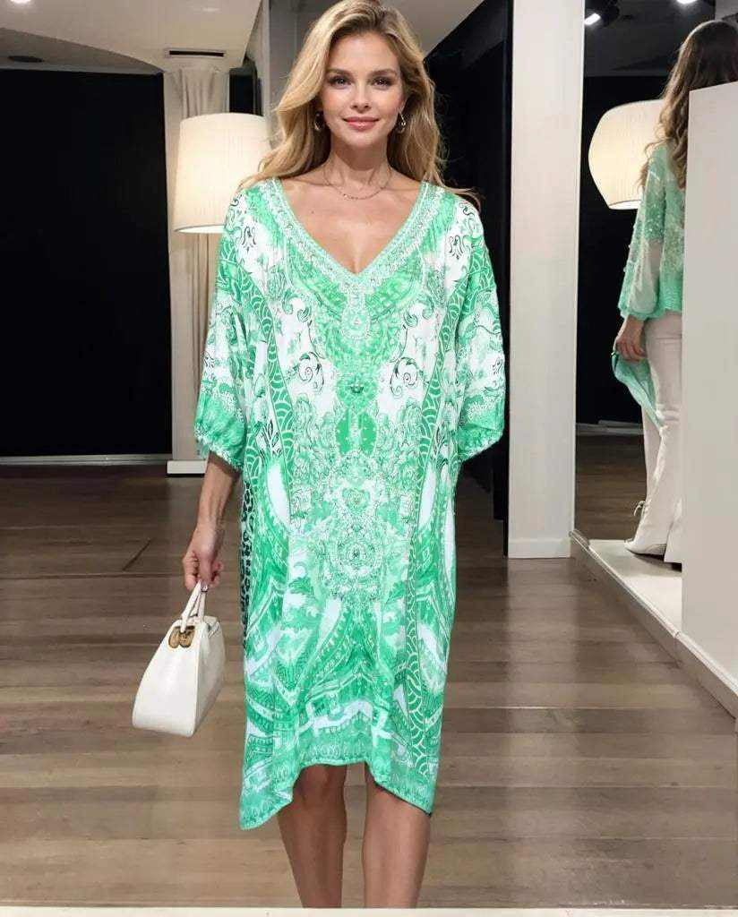 sleeve Embellished Dress Saffron Kaftans that Bling  Kaftans that Bling