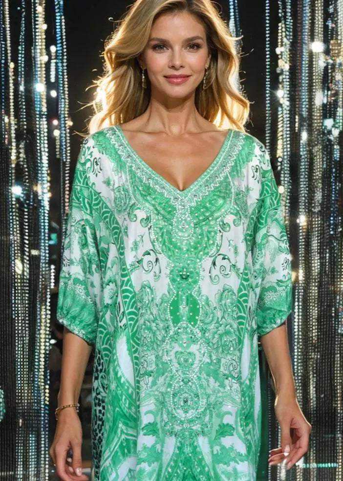 sleeve Embellished Dress Saffron Kaftans that Bling 142.95 Kaftans that Bling