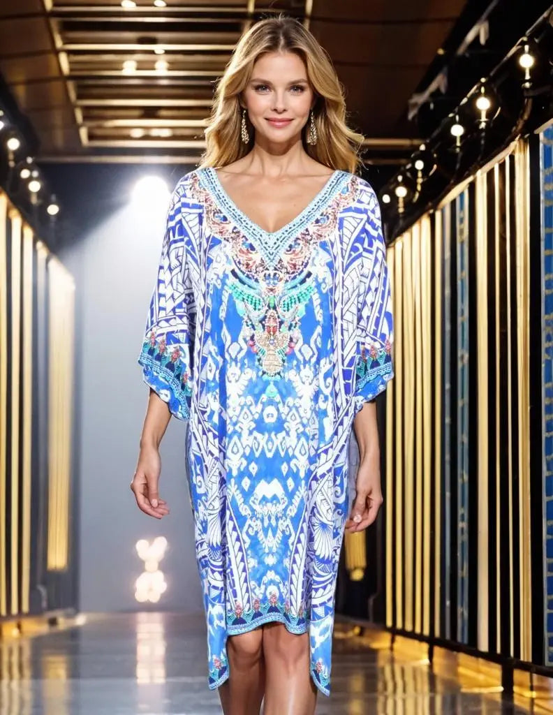 3/4 sleeve dress geo 3/4 sleeve Embellished Dress Geo Kaftans that Bling  Kaftans that Bling