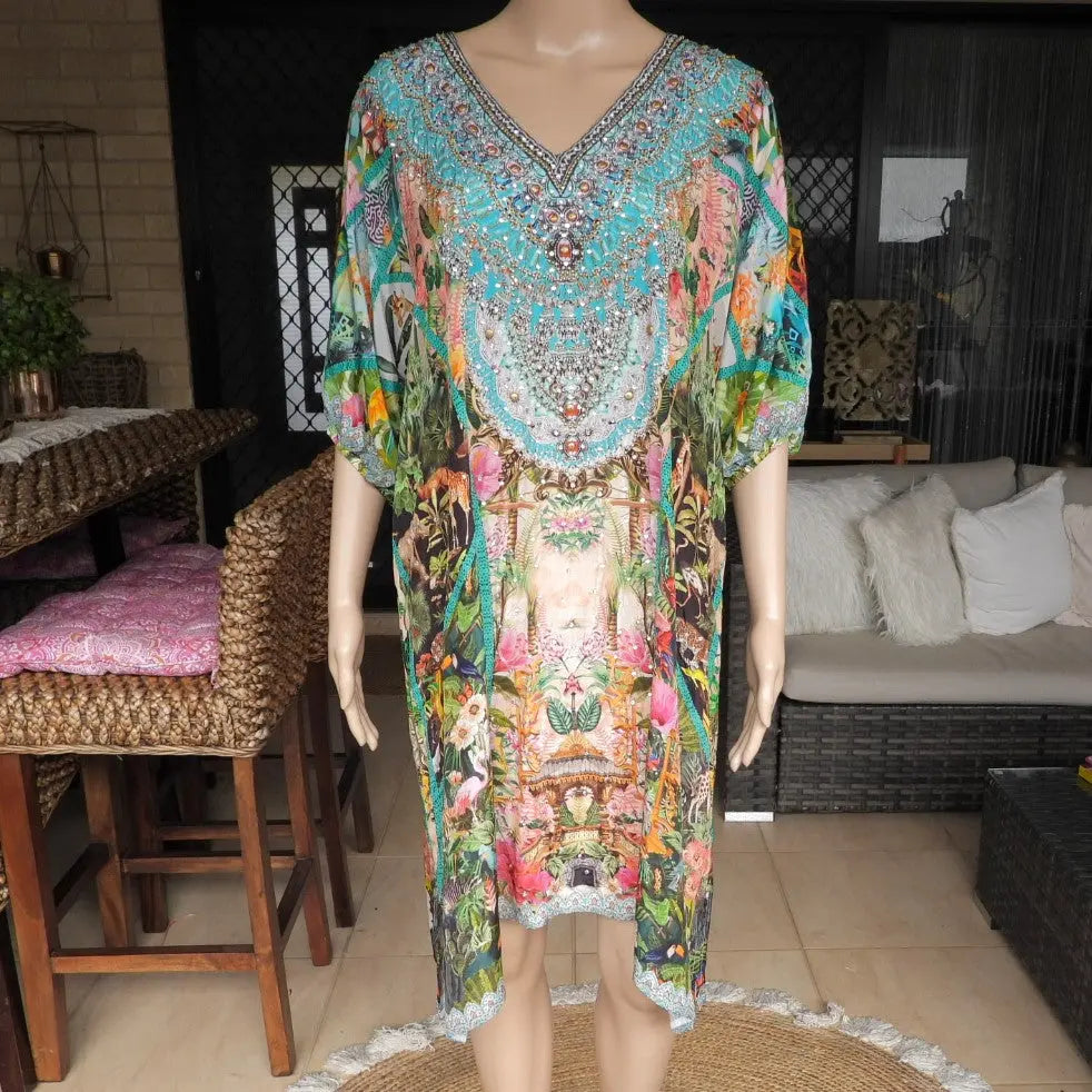 Jungle sleeve dress Jungle 3/4 sleeve Embellished Dress Kaftans that Bling 142.95 Kaftans that Bling S-M-suits-size-8-16