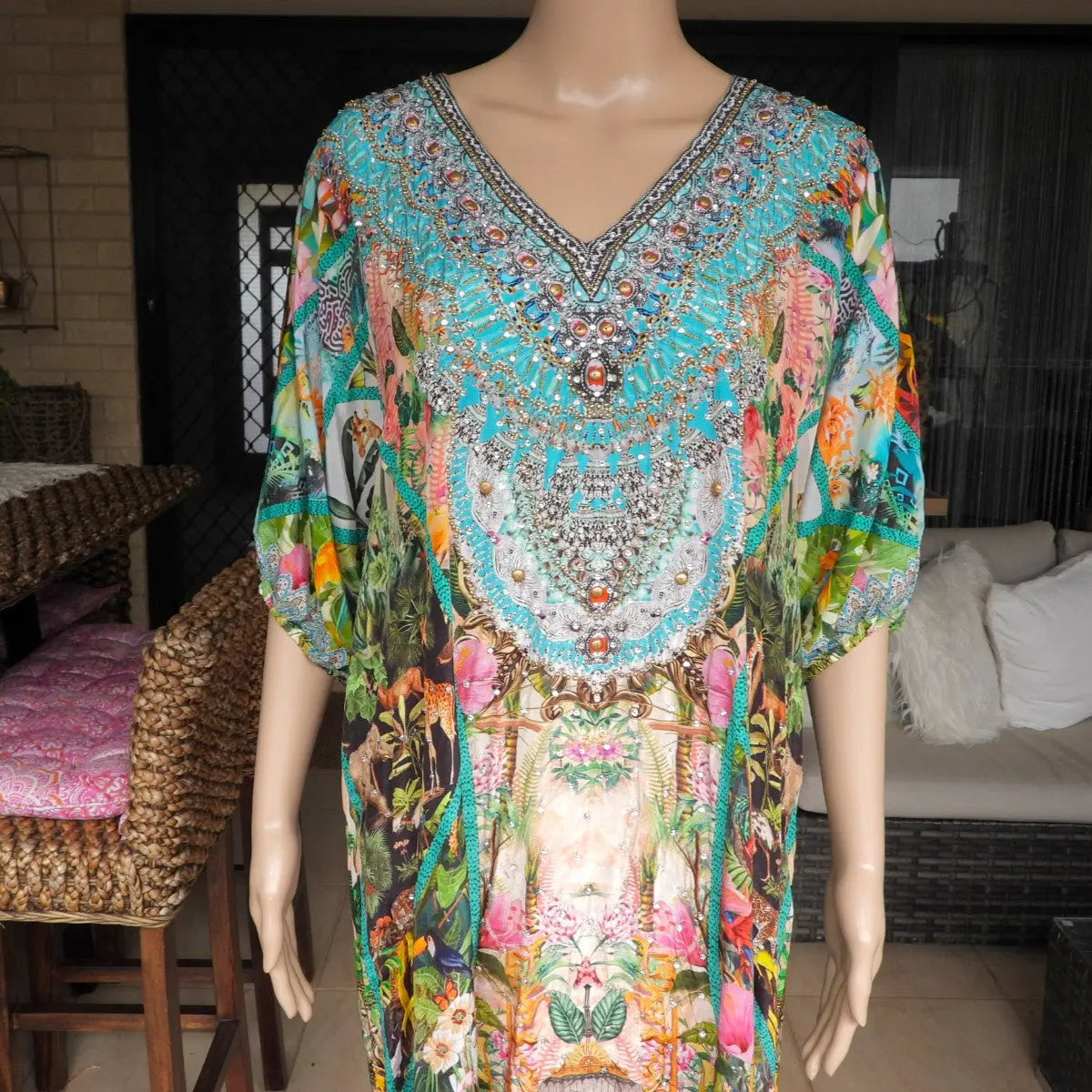 Jungle sleeve dress Jungle 3/4 sleeve Embellished Dress Kaftans that Bling  Kaftans that Bling