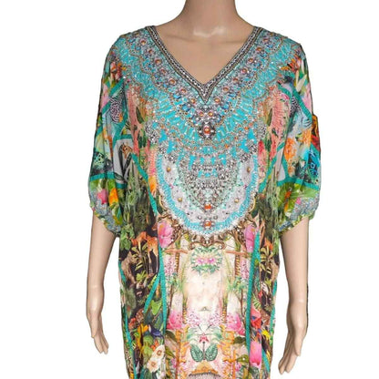 Jungle sleeve embellished dress
