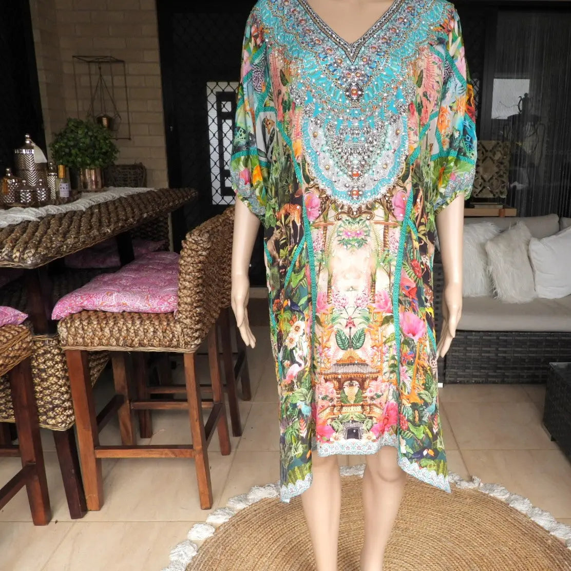 Jungle sleeve dress Jungle 3/4 sleeve Embellished Dress Kaftans that Bling  Kaftans that Bling