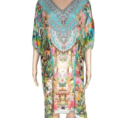 Jungle sleeve embellished dress